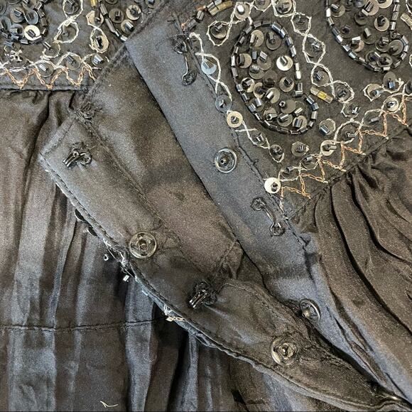 BCBGMaxAzria Silk Broomstick Skirt Womens M Boho Chic Festival Coquette - Picture 3 of 8